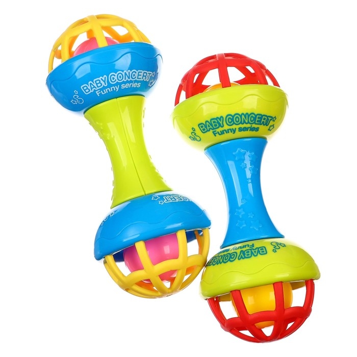 Погремушка «Гантелька яркая», с эластичными элементами Погремушка «Гантелька яркая», с эластичными элементами