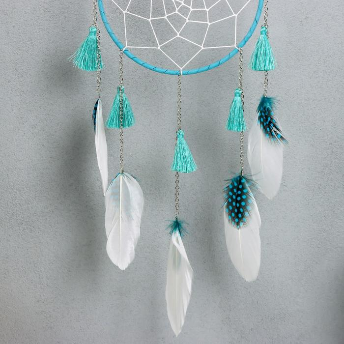 Ловец снов Ловец снов "Паутинка с кисточками, бирюзовый" 40х15 см
