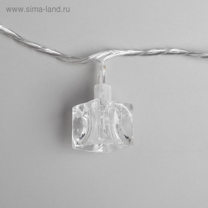 Гирлянда «Нить» 5 м с насадками «Кубики», IP20, прозрачная нить, 20 LED, свечение мульти (RG/RB), мигание, 220 В