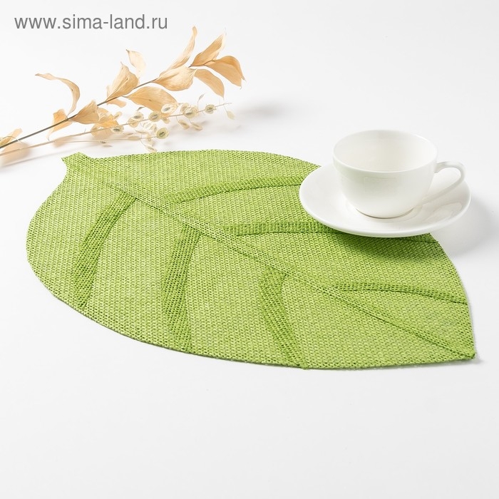 Салфетка сервировочная Доляна "Листочки", цв.зеленый, 30*45 см
