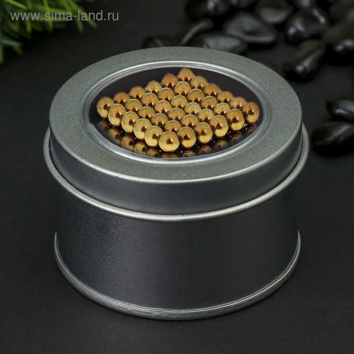 Антистресс магнит Антистресс магнит "Неокуб" 216 шариков d=0,5 см (золотой)