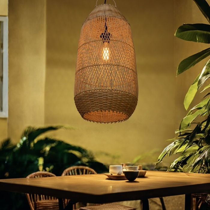 Светильник потолочный из ротанга Светильник потолочный из ротанга "Буана" 1х120Вт, Е27, 30х30х60 см