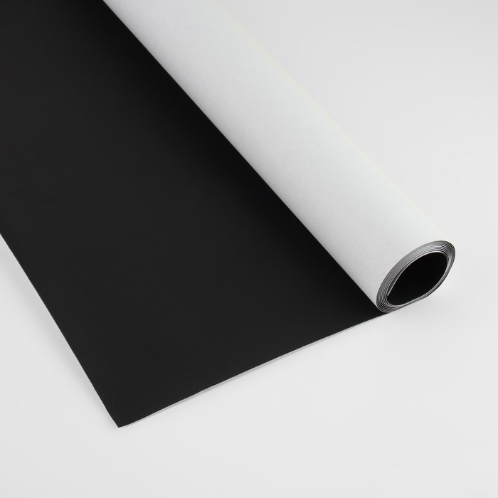 Искусственная кожа, с клеевой основой, 137 × 50 см, 0,5 мм, цвет чёрный Искусственная кожа, с клеевой основой, 137 × 50 см, 0,5 мм, цвет чёрный