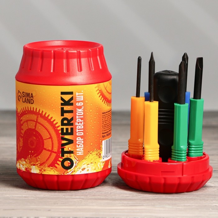 Подарочный набор инструментов в банке «Otvertki«, 6 предметов Подарочный набор инструментов в банке «Otvertki«, 6 предметов