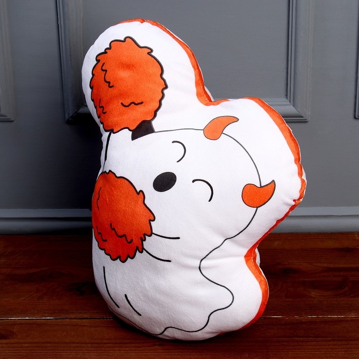 Мягкая игрушка «Привидение» с рожками, цвет белый Мягкая игрушка «Привидение» с рожками, цвет белый