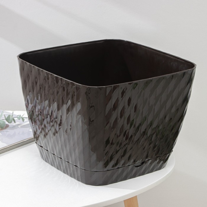 Горшок с поддоном «Классика», 15 л, цвет шоколадный Горшок с поддоном «Классика», 15 л, цвет шоколадный