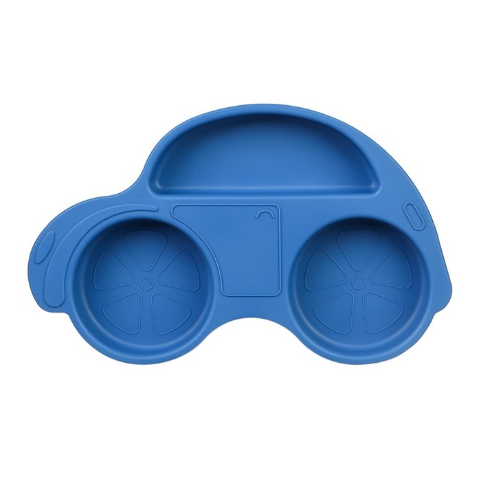 Силиконовая детская тарелка «Машинка» с секциями, цвет МИКС Силиконовая детская тарелка «Машинка» с секциями, цвет МИКС