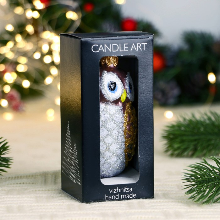 Ёлочная игрушка Ёлочная игрушка "Совушка" ручная роспись, 11 см, бело-серая