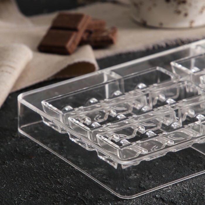 Форма для шоколада «Киндер», 20×12×2,5 см, 14 ячеек 8,3×2,1×1,2 см, цвет прозрачный Форма для шоколада «Киндер», 20×12×2,5 см, 14 ячеек 8,3×2,1×1,2 см, цвет прозрачный