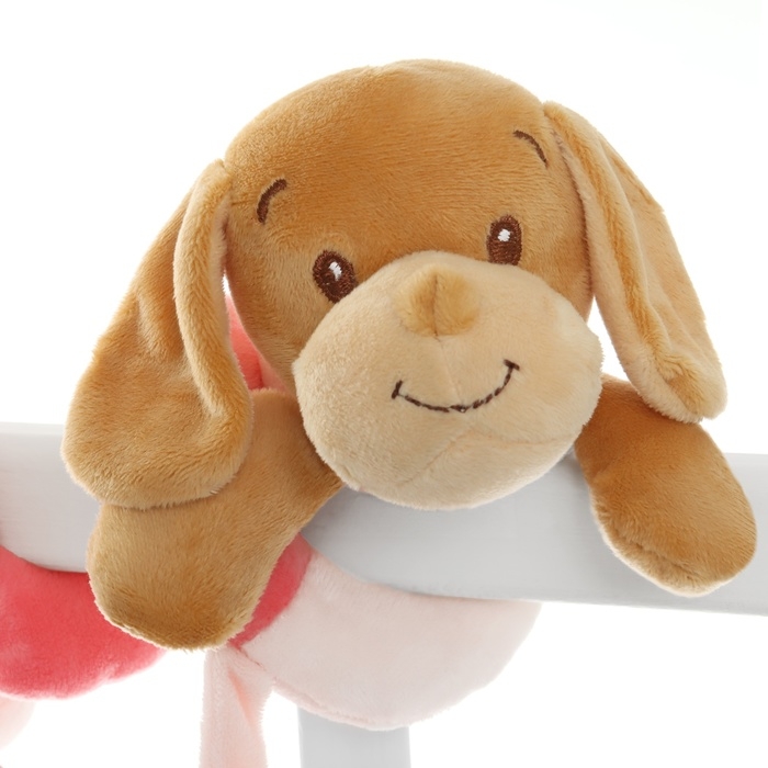 Растяжка - спираль с игрушками дуга на коляску / кроватку для малышей 0+ «Собачка Кути», розовая, Крошка Я 3489 Растяжка - спираль с игрушками дуга на коляску / кроватку для малышей 0+ «Собачка Кути», розовая, Крошка Я 3489