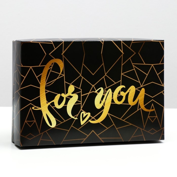 Коробка подарочная, крышка-дно, сборная Коробка подарочная, крышка-дно, сборная "Осколки", черно-белые 30 х 20 х 7 см