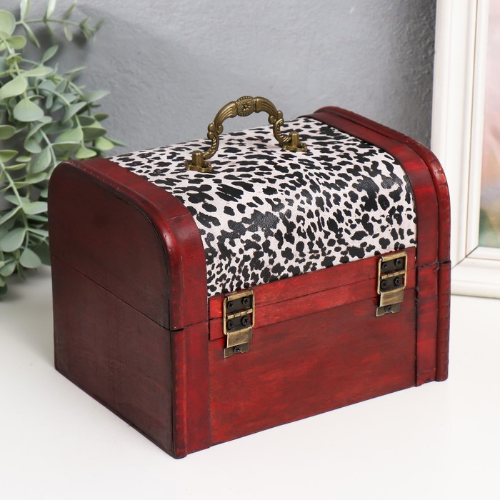 Шкатулка сундучок "Шкура леопарда" набор 3 шт 15х19,5х15 см, 8,5х14х9 см, 6х10х7 см