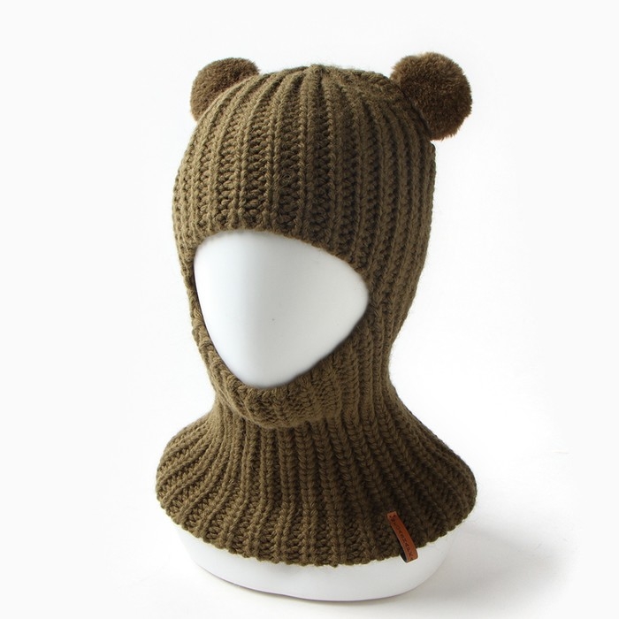 Шапка-шлем детский, цвет хаки, размер 50-52 Шапка-шлем детский, цвет хаки, размер 50-52