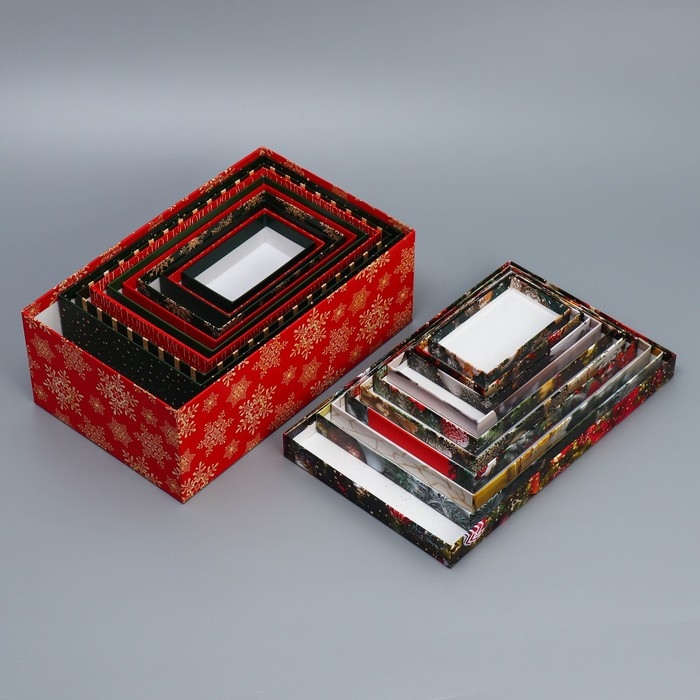 Набор подарочных коробок 10 в 1 «Елочные игрушки», 12 х 7 х 4 - 32.5 х 20 х 12.5 см, Новый год Набор подарочных коробок 10 в 1 «Елочные игрушки», 12 х 7 х 4 - 32.5 х 20 х 12.5 см, Новый год