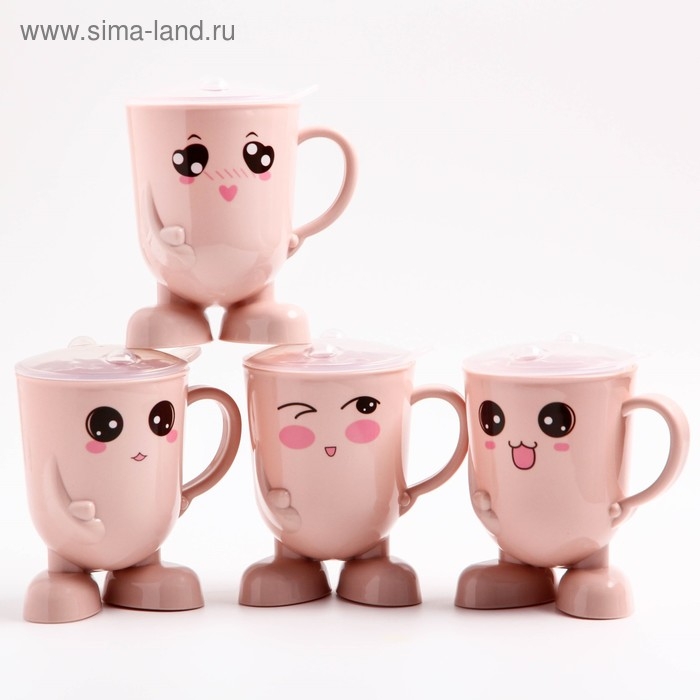 Кружка детская с крышкой, 270 мл., цвет и рисунок МИКС Кружка детская с крышкой, 270 мл., цвет и рисунок МИКС