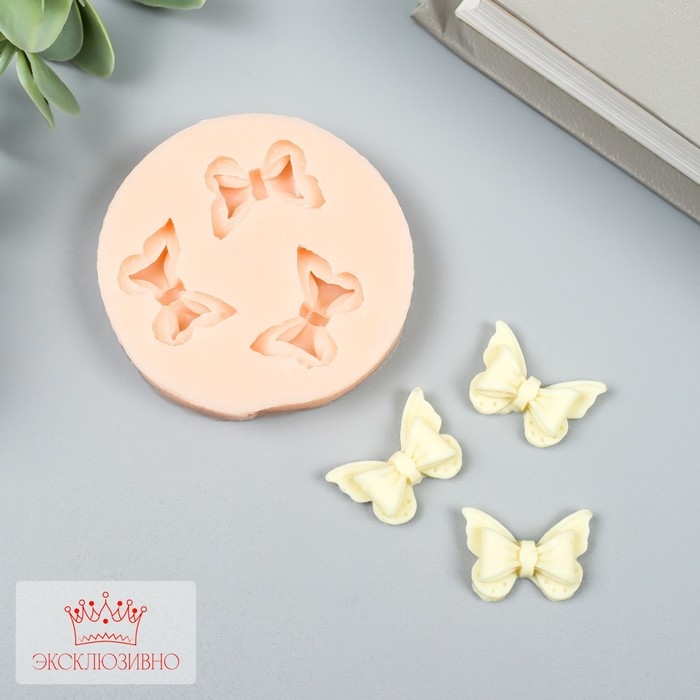 Молд силиконовый Молд силиконовый "Три бантика" 2,2х1,5 см