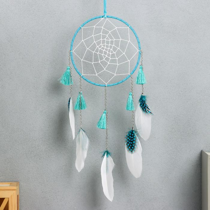 Ловец снов Ловец снов "Паутинка с кисточками, бирюзовый" 40х15 см