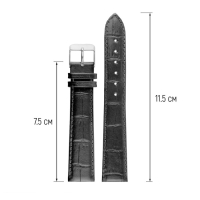 Ремешок для часов, мужской, 18 мм, запряжник 90 мм, горт 125 мм, нат. кожа, удлиненный