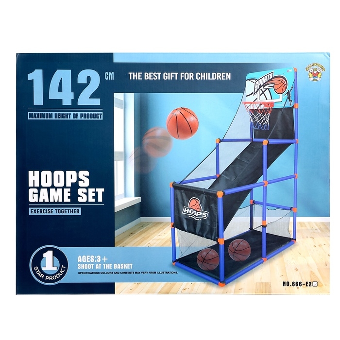 Баскетбольное кольцо «Король спорта», стойка-каркас, полный набор, 2 мяча, 142 см