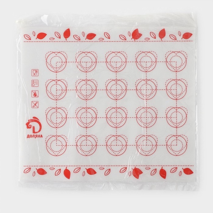 Армированный коврик для выпечки макаронс Доляна «Макарон», силикон, 29,3×26 см Армированный коврик для выпечки макаронс Доляна «Макарон», силикон, 29,3×26 см