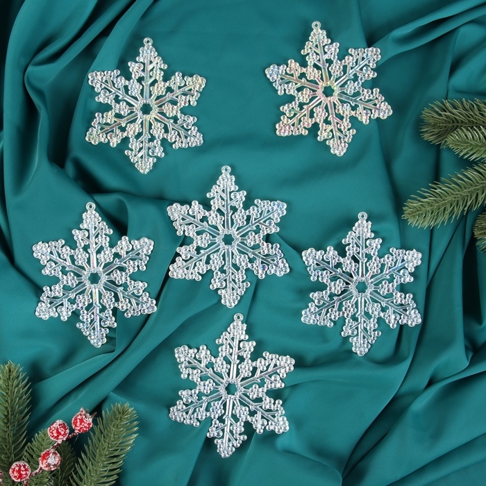 Украшение ёлочное Украшение ёлочное "Созвездие" (набор 6 шт ) снежинка, 12 см