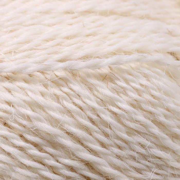 Пряжа Пряжа "Деревенская" 100% полугрубая шерсть 250м/100гр (01-Белый)