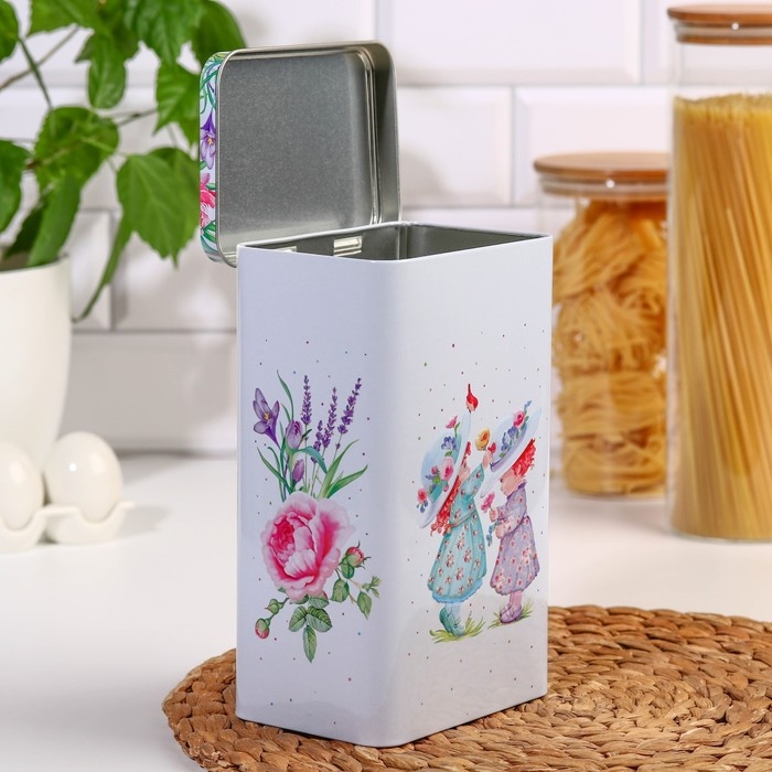 Банка с крышкой для сыпучих продуктов «Прованс Весна», 2,7 л, h=21,5 см