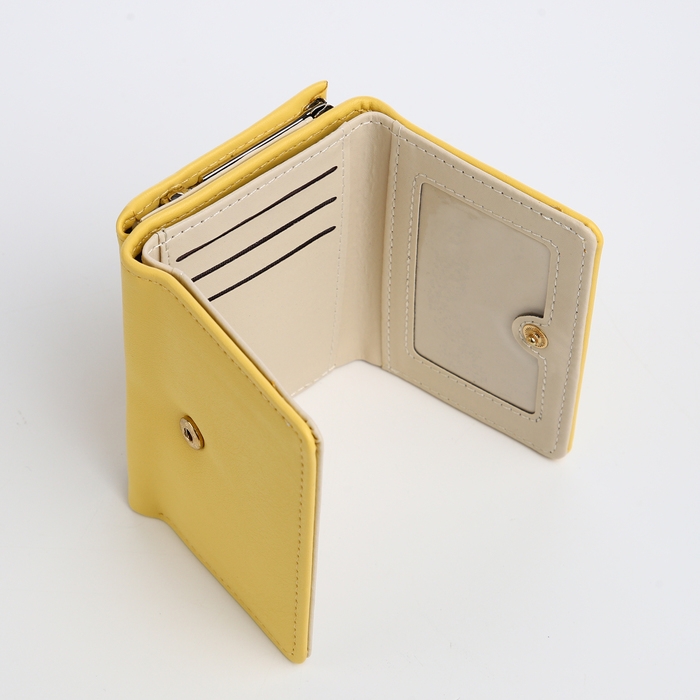 Кошелёк женский на кнопке, цвет жёлтый Кошелёк женский на кнопке, цвет жёлтый