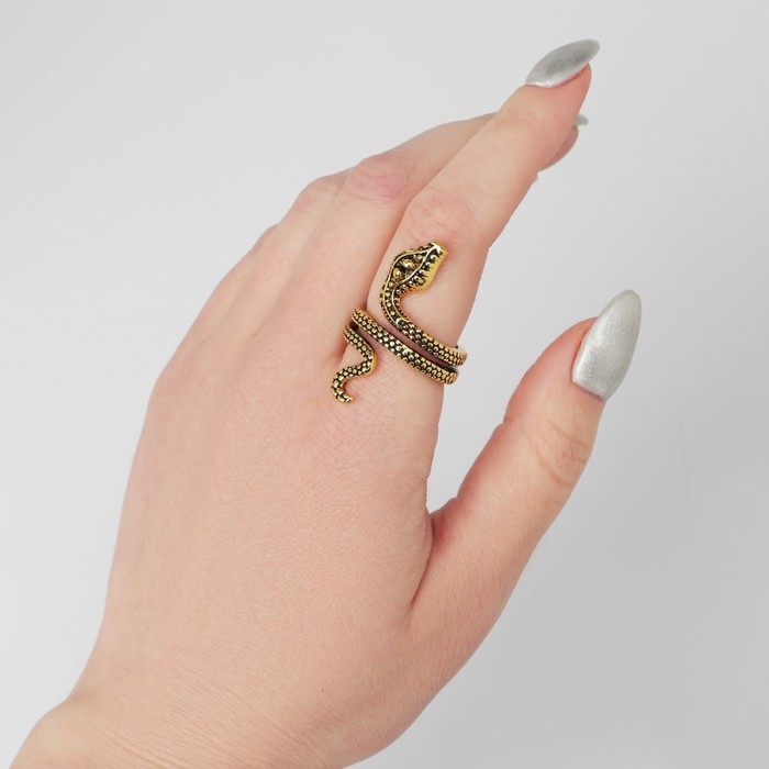 Новый год! Символ года 2025! Кольцо «Змея» два глаза, цвет чернёное золото, безразмерное Новый год! Символ года 2025! Кольцо «Змея» два глаза, цвет чернёное золото, безразмерное