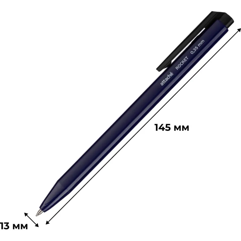 Ручка шариковая автоматическая Attache Rocket, д.ш. 0,5 мм, синяя