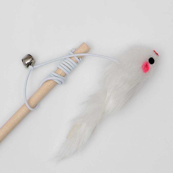 Дразнилка Мышь на деревянной палочке, 36 см Дразнилка Мышь на деревянной палочке, 36 см