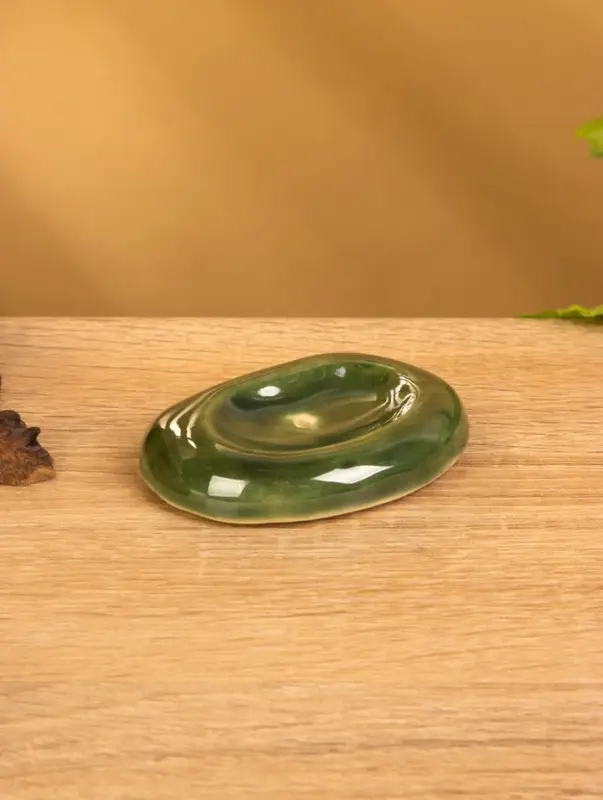 Подставка под благовония  Подставка под благовония "Галька" керамика, цв. зелёный, 7х5х1 см