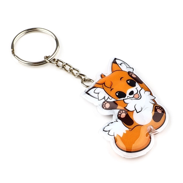 Брелок для ключей с фонариком «Лиса», 4.9 х 10 см