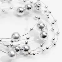 Жемчуг на леске, 3/8 мм, 10&plusmn;1 м, цвет серебряный