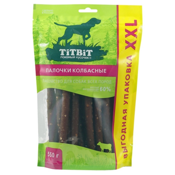 Лакомство TitBit для собак Палочки колбасные, для всех пород, 550 г Лакомство TitBit для собак Палочки колбасные, для всех пород, 550 г