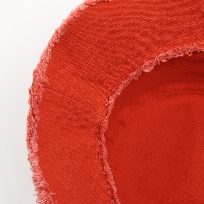 Панама женская джинсовая с необработанными краями MINAKU цвет оранжевый, р-р 56-58