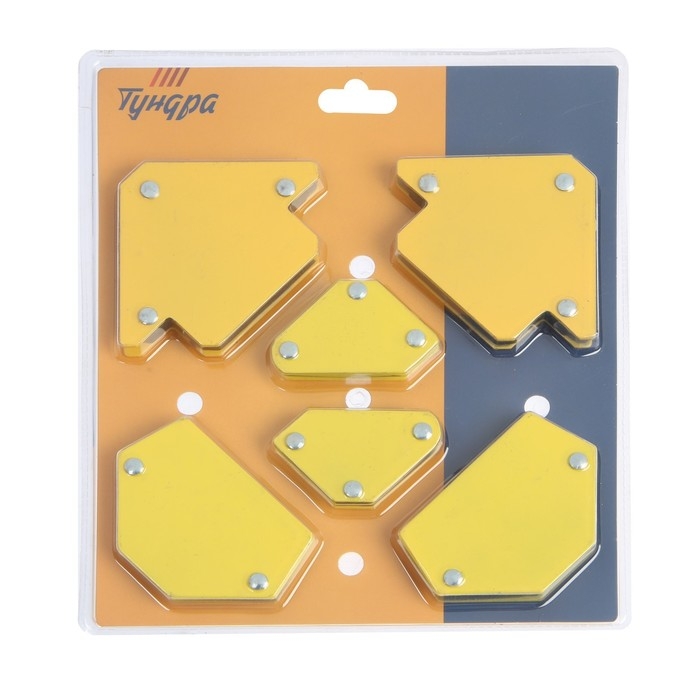 Набор магнитных угольников для сварки ТУНДРА, 30,45,60,75,90,135°, усилие 4 и 11 кг, 6 шт. Набор магнитных угольников для сварки ТУНДРА, 30,45,60,75,90,135°, усилие 4 и 11 кг, 6 шт.