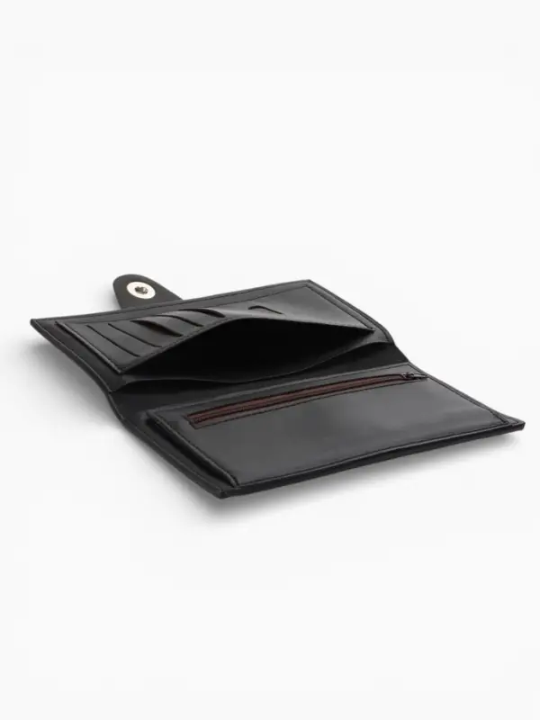 Портмоне мужское &laquo;Кайс&raquo;, на магните, отдел для карт, монет, чёрное