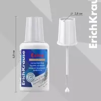Корректирующая жидкость 20 мл, ErichKrause Extra, на основе растворителя, кисть