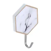 Крючки самоклеящиеся тм VETTA Белый мрамор, пластик, металл, 2 шт