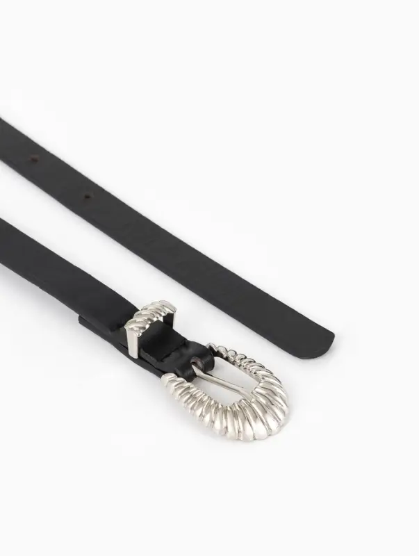 Ремень женский, без винта, 1.5&times;110 см, 1 прокол, пряжка серебро, чёрный