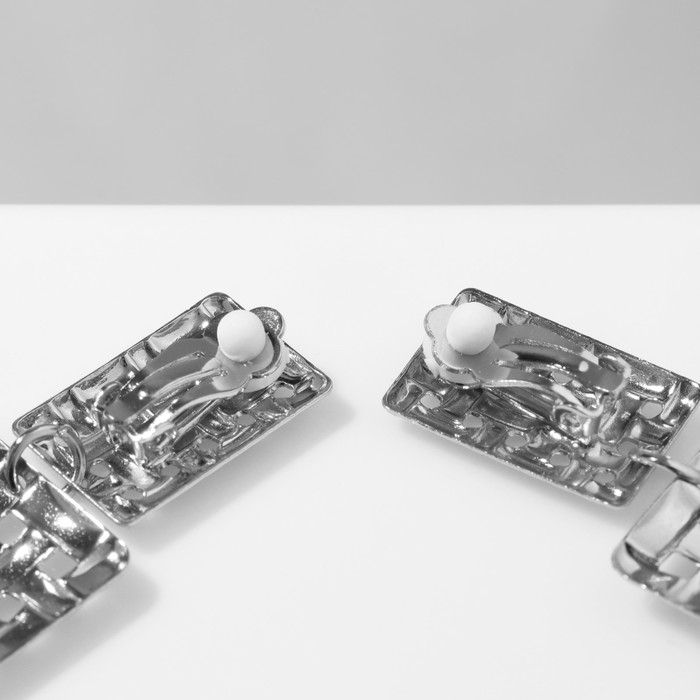 Клипсы &laquo;Лёгкость&raquo; плетёнка, цвет серебро