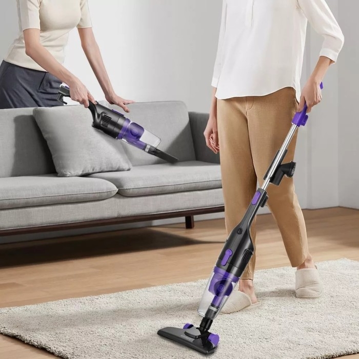 Пылесос Kitfort КТ-5156, вертикальный, 600 Вт, 1.2 л, чёрно-фиолетовый