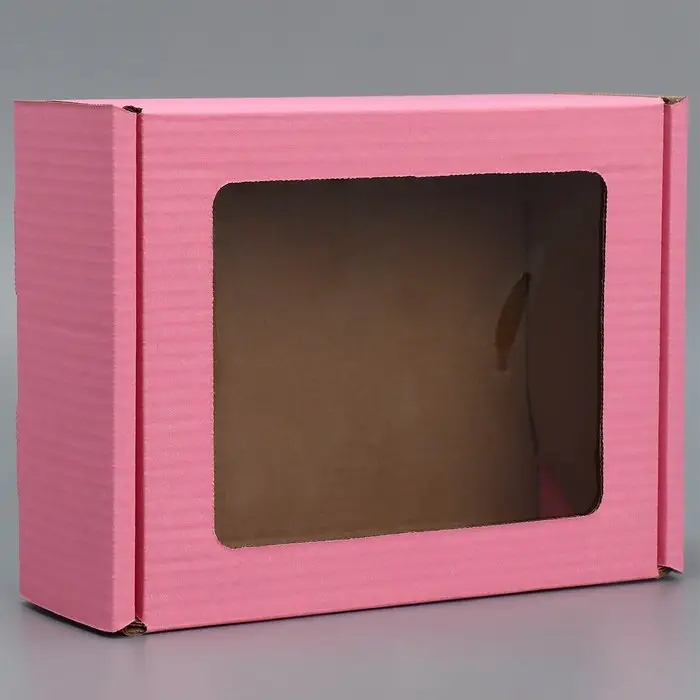 Коробка подарочная сборная с окном, упаковка, «Розовый», 27 х 10 х 21 см Коробка подарочная сборная с окном, упаковка, «Розовый», 27 х 10 х 21 см