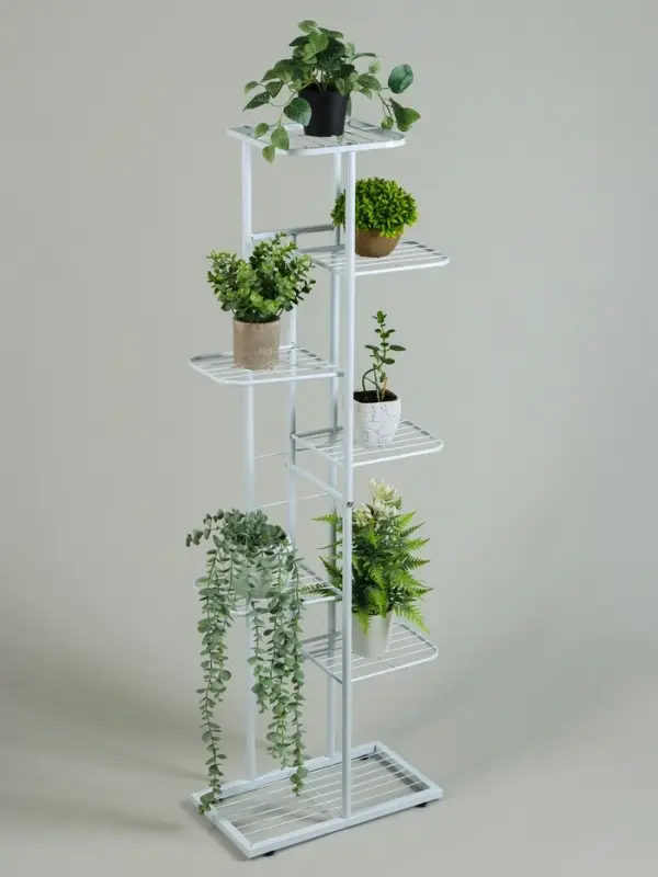 Подставка для цветов Greengo, 7 полок, 43&times;22&times;126 см, напольная, металл, белая
