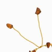 Браслет, длина 16 см, цв. коричневый, золотой