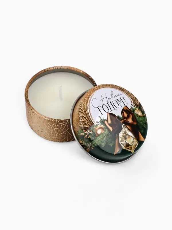 Свеча ароматическая новогодняя в банке «С Новым годом» аромат молочный шоколад, 4.8 см Свеча ароматическая новогодняя в банке «С Новым годом» аромат молочный шоколад, 4.8 см