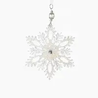 Ёлочная игрушка &laquo;Зимнее волшебство. Узорчатая снежинка&raquo;, d=13.2 см, прозрачный, МИКС