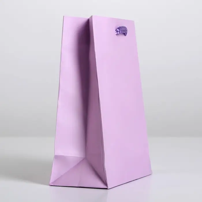 Пакет подарочный ламинированный, упаковка, «Сиреневый», S 12 х 15 х 5.5 см