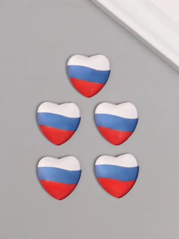 Кабошон стекло для творчества «Сердце. Россия», 2.5×2.5 см Кабошон стекло для творчества «Сердце. Россия», 2.5×2.5 см